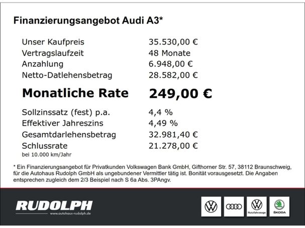 Audi A3 35 TFSI S tronic Sportback Advanced 110 kW image number 5