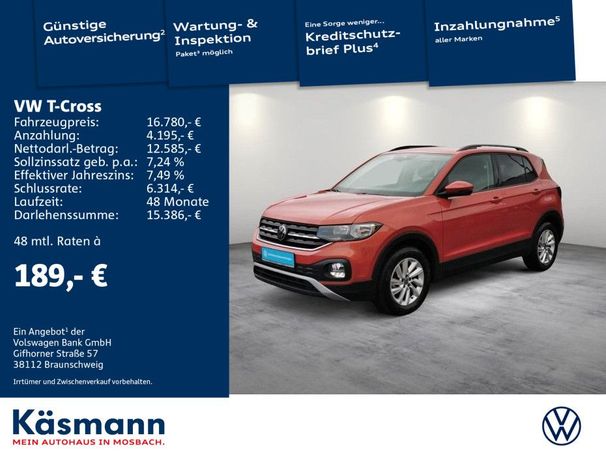 Volkswagen T-Cross 1.0 TSI Life 70 kW image number 4