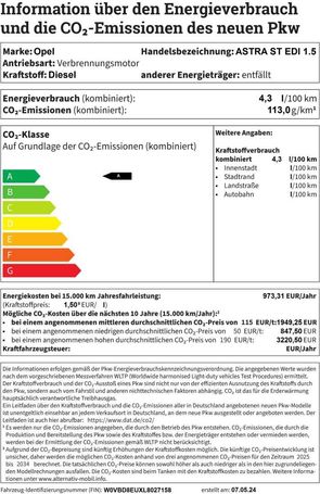 Opel Astra 1.5 D 77 kW image number 20