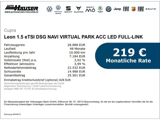 Cupra Leon 1.5 eTSI DSG 110 kW image number 5