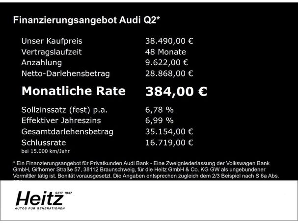 Audi Q2 35 TFSI S tronic Advanced 110 kW image number 6