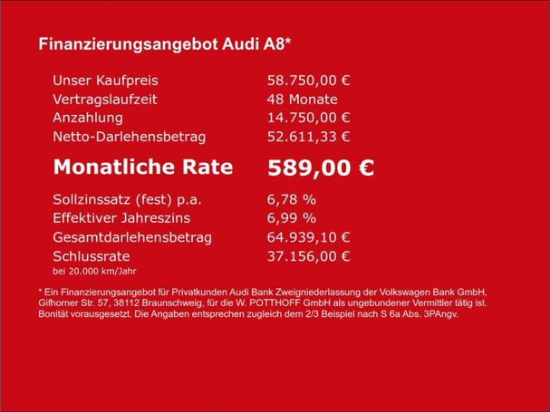 Audi A8 50 TDI 210 kW image number 20