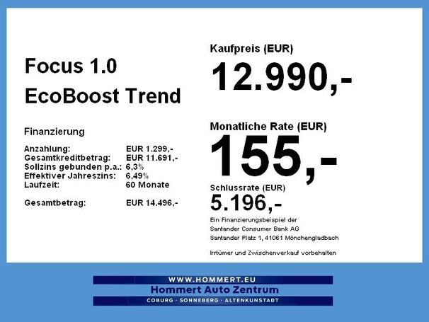 Ford Focus 1.0 EcoBoost TREND 92 kW image number 4