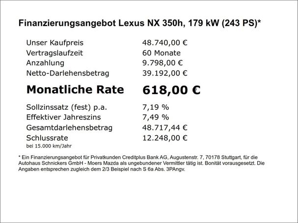 Lexus NX 350 h 179 kW image number 5