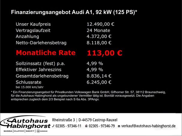 Audi A1 1.4 TFSI 92 kW image number 2