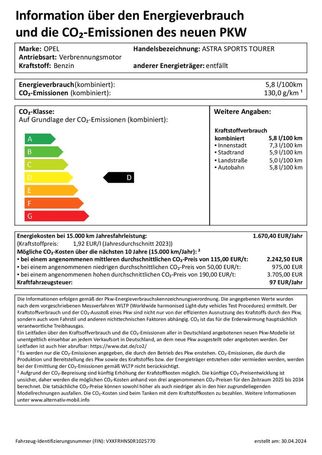 Opel Astra 96 kW image number 25