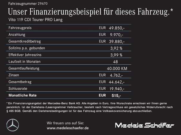 Mercedes-Benz Vito 119 CDi Tourer PRO 140 kW image number 10