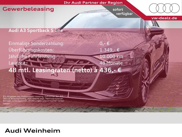 Audi A3 35 TFSI S tronic S-line Sportback 110 kW image number 1