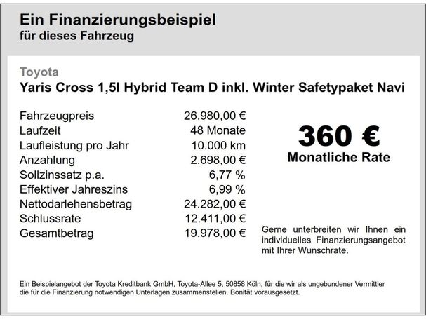 Toyota Yaris Cross 1.5 Hybrid 85 kW image number 5