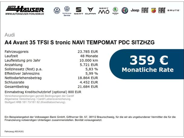 Audi A4 35 TFSI S tronic Avant 110 kW image number 5