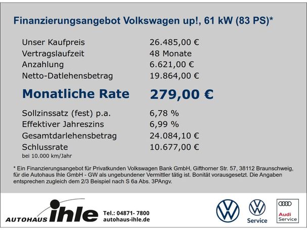 Volkswagen up! 60 kW image number 8