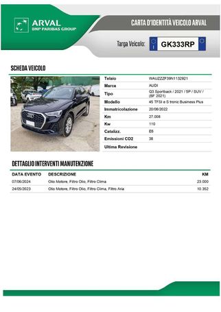 Audi Q3 45 TFSIe S tronic Sportback Business 180 kW image number 15