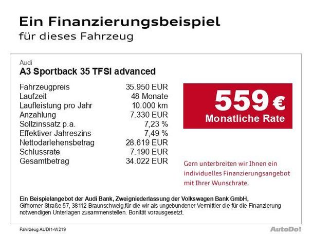 Audi A3 35 TFSI Sportback Advanced 110 kW image number 4