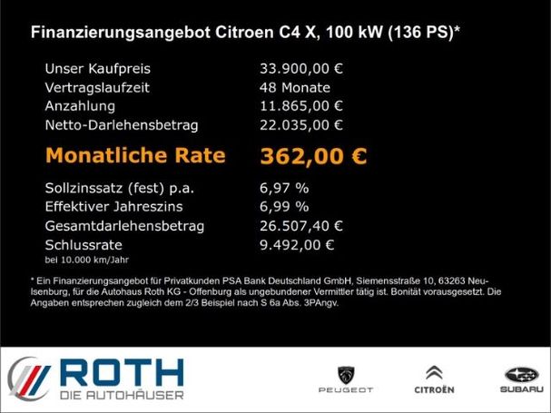 Citroen e-C4 X Shine 100 kW image number 6