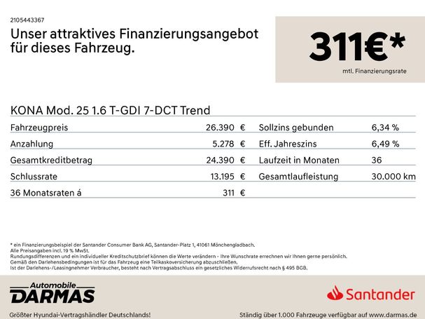 Hyundai Kona 1.6 T-GDI Trend DCT 102 kW image number 6