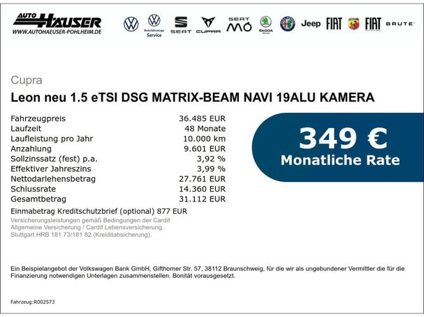 Cupra Leon 1.5 eTSI DSG 110 kW image number 5