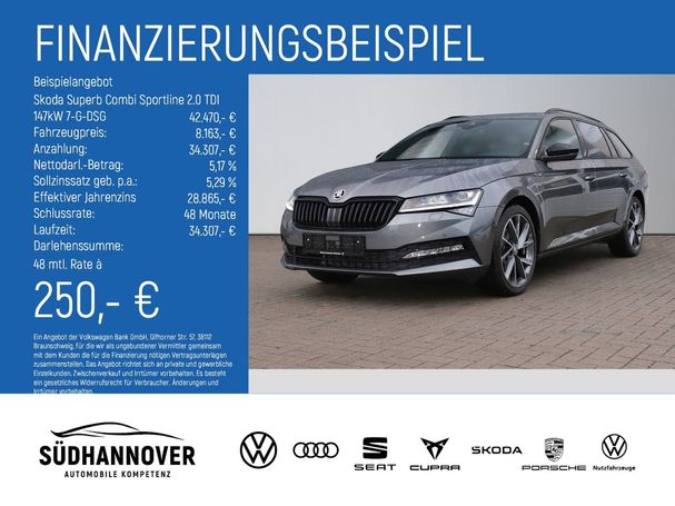 Skoda Superb Combi 2.0 TDI SportLine DSG 147 kW image number 6