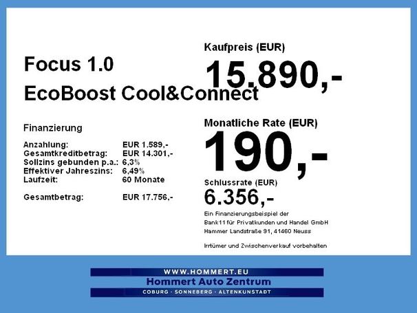 Ford Focus 1.0 EcoBoost COOL&CONNECT 74 kW image number 4