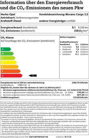 Opel Movano Cargo L2H2 103 kW image number 19