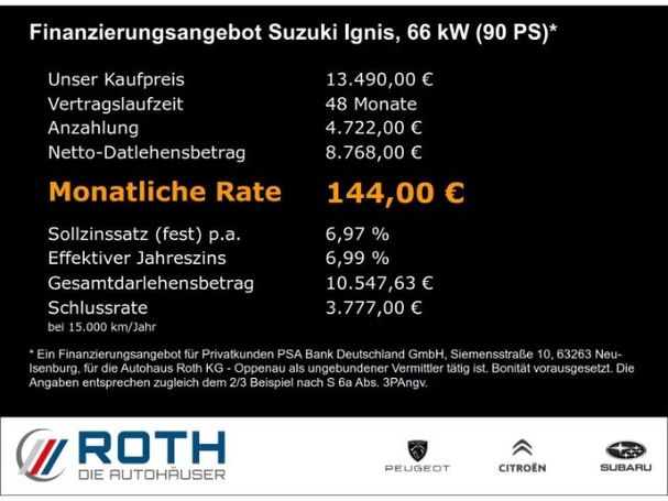 Suzuki Ignis Dualjet AGS 66 kW image number 5