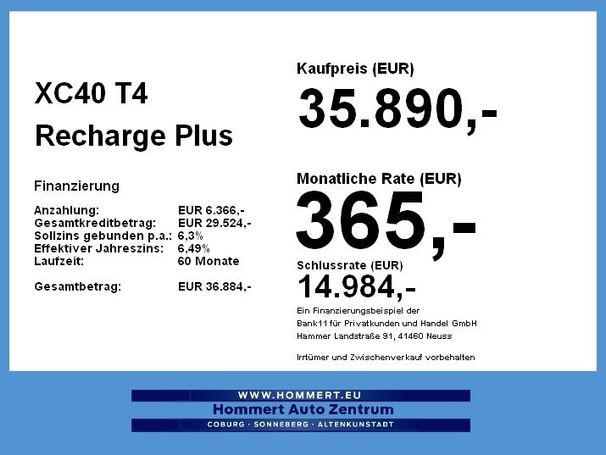 Volvo XC40 Recharge T4 Plus Bright 155 kW image number 5