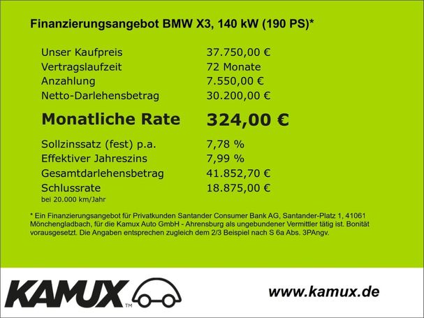 BMW X3 xDrive 140 kW image number 10