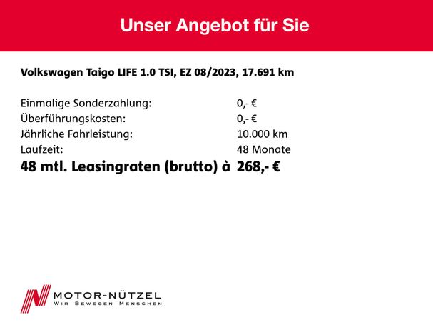 Volkswagen Taigo 1.0 TSI Life 70 kW image number 7