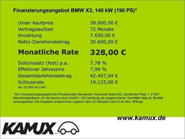 BMW X3 xDrive 140 kW image number 13