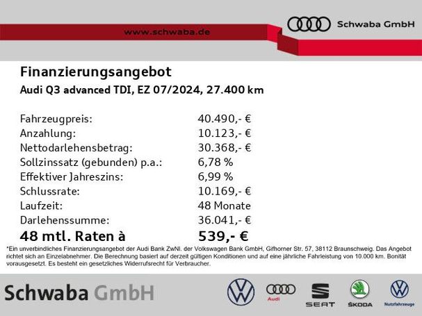 Audi Q3 35 TDI Advanced 110 kW image number 4