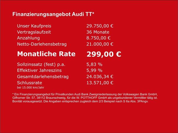 Audi TT 40 TFSI S-line 145 kW image number 20