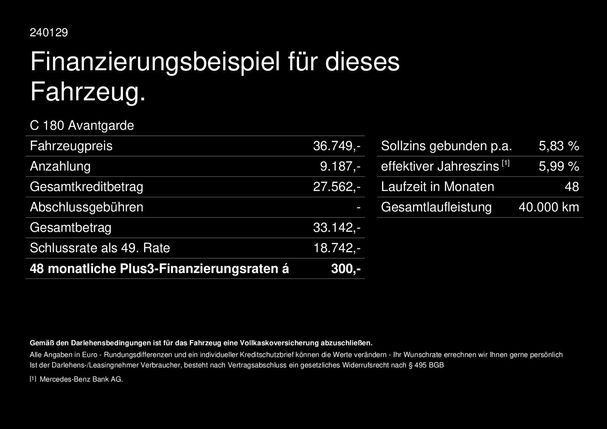 Mercedes-Benz C 180 125 kW image number 25