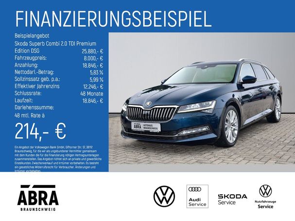 Skoda Superb Combi 2.0 TDI Premium Edition DSG 147 kW image number 2