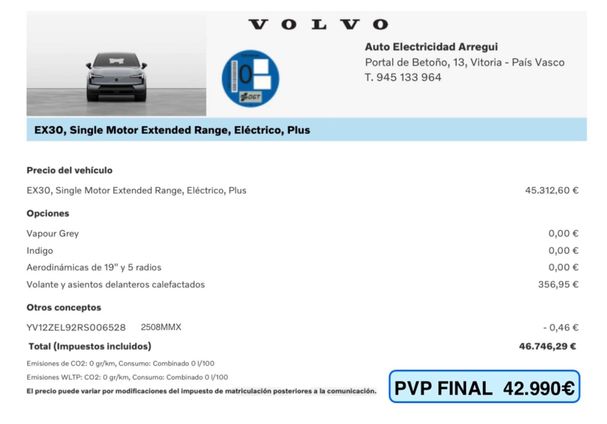 Volvo EX30 Single Extended Range Plus 200 kW image number 21