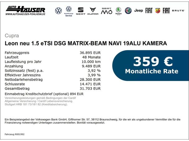 Cupra Leon 1.5 eTSI DSG 110 kW image number 5