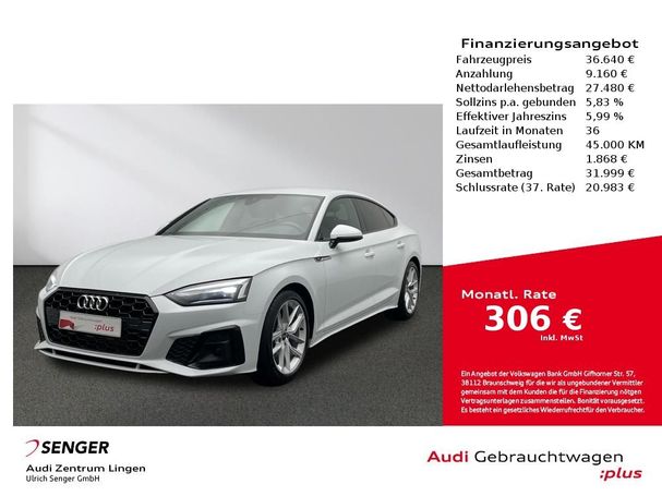 Audi A5 35 TFSI S-line Sportback 110 kW image number 1