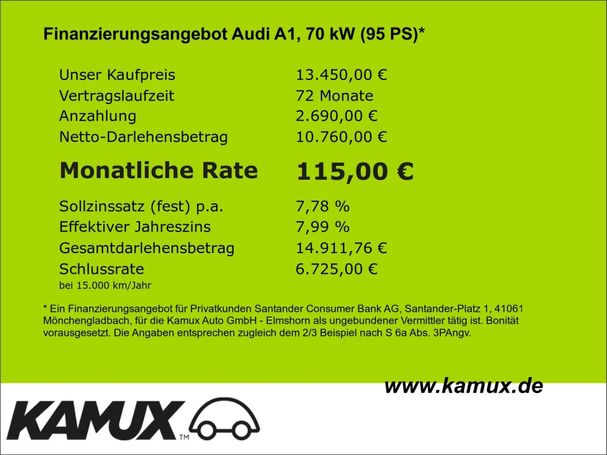 Audi A1 1.0 TFSI S-line Sportback 70 kW image number 13