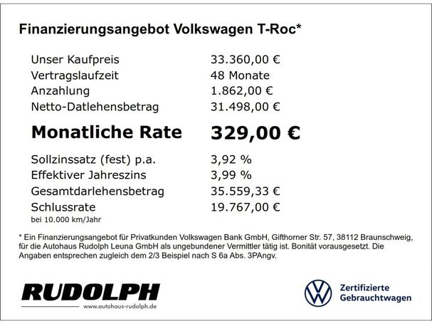 Volkswagen T-Roc 2.0 TDI DSG 110 kW image number 16