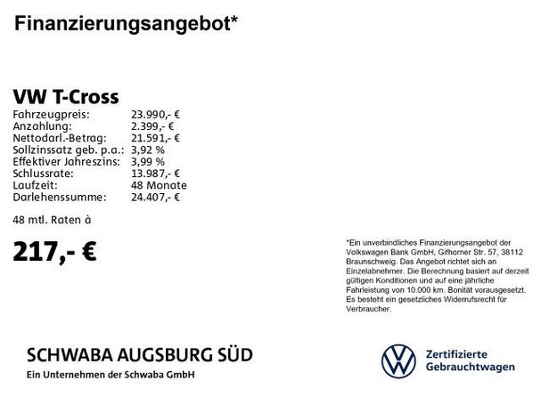 Volkswagen T-Cross 1.0 TSI Life 70 kW image number 3