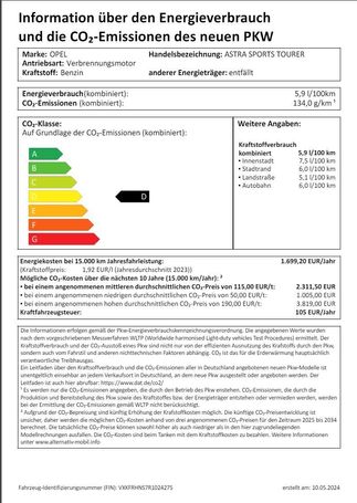Opel Astra Sports Tourer 1.2 96 kW image number 5