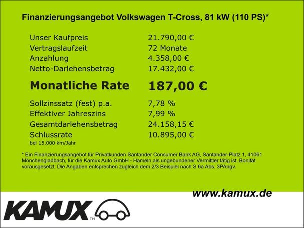 Volkswagen T-Cross 1.0 TSI DSG 81 kW image number 12