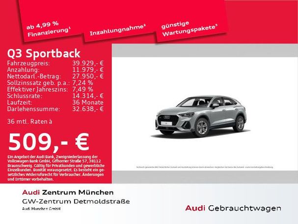 Audi Q3 40 TFSI S tronic Sportback 140 kW image number 4