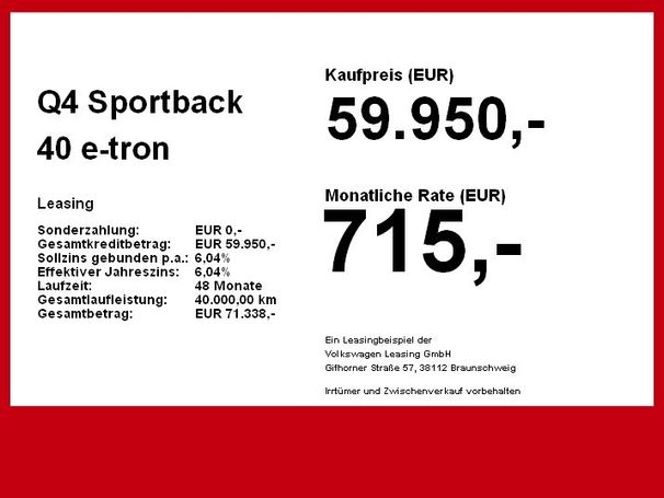 Audi Q4 40 e-tron Sportback 150 kW image number 5