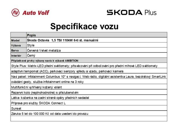 Skoda Octavia 1.5 TSI Style 110 kW image number 5