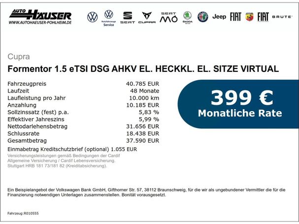 Cupra Formentor 1.5 eTSI DSG 110 kW image number 5