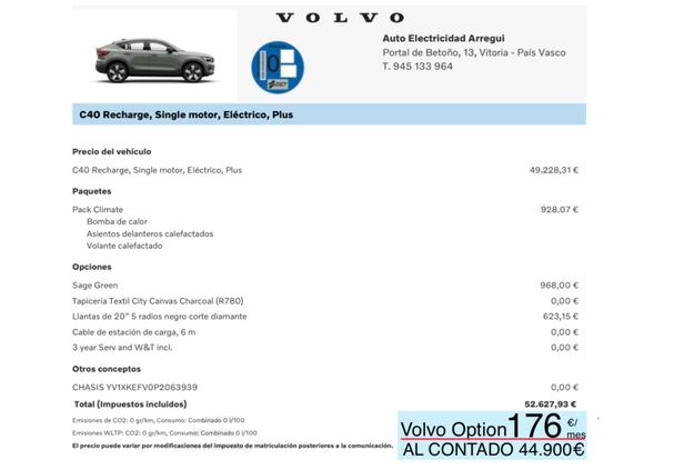 Volvo C40 Recharge Single Plus 175 kW image number 15