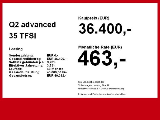 Audi Q2 35 TFSI Advanced 110 kW image number 6