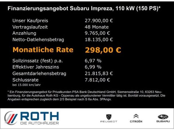 Subaru Impreza Lineartronic 110 kW image number 7