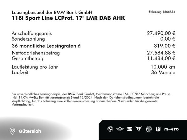 BMW 118i Sport Line 100 kW image number 4