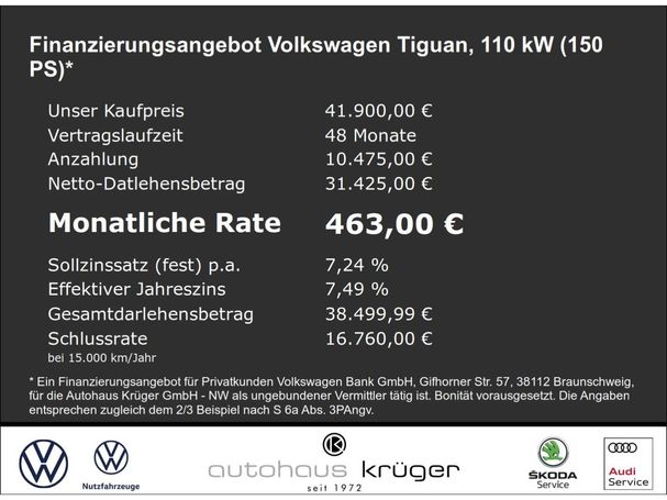 Volkswagen Tiguan 1.5 eTSI Life DSG 110 kW image number 5