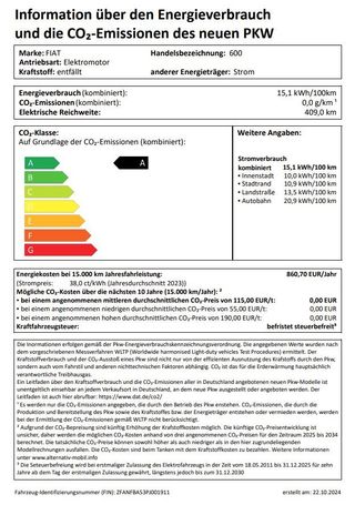 Fiat 600  115 kW image number 16